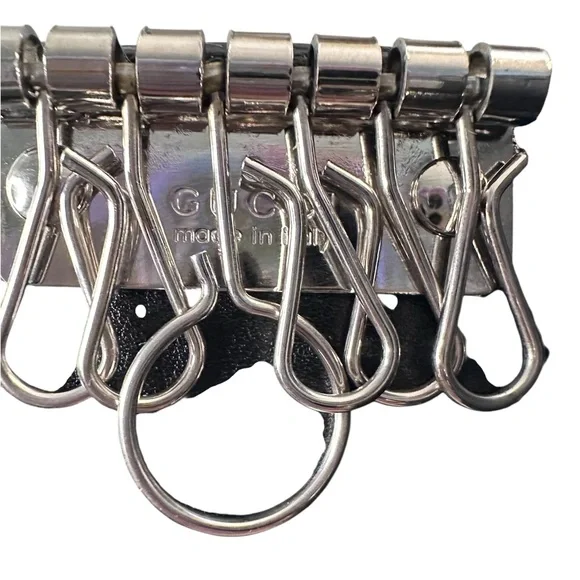 Gucci Black Leather key holder /Wallet with Silver Interlocking G - Picture 9 of 11